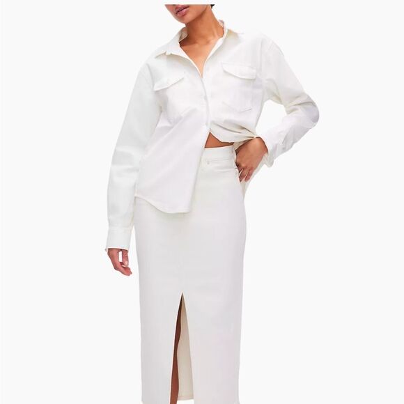 Good American NWT Relaxed Denim Shirt size small - Picture 2 of 10